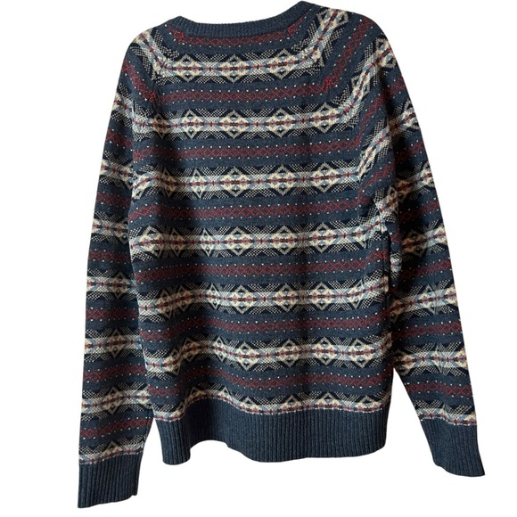 J Crew Men’s Fair Isle crewneck sweater 100% Lambswool Multicolored Size XL - Picture 4 of 4